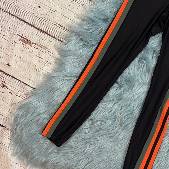 P.E Nation Orange Striped Logo High Rise Leggings - Picture 8 of 9